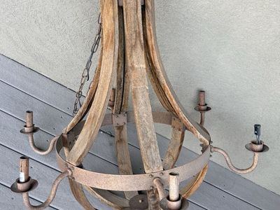 Wood chandelier