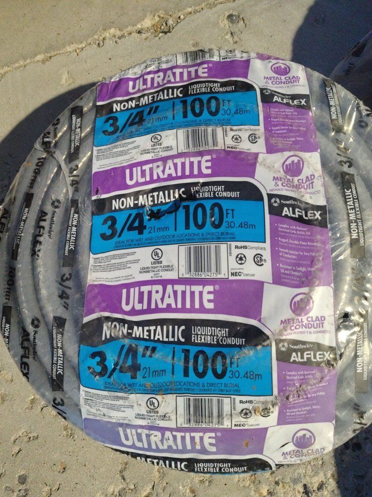 Southwire Alfex Ultratite Non-Metallic Liquidtight Flexible Conduit I have two 3/4" x 100ft.
 $60 each