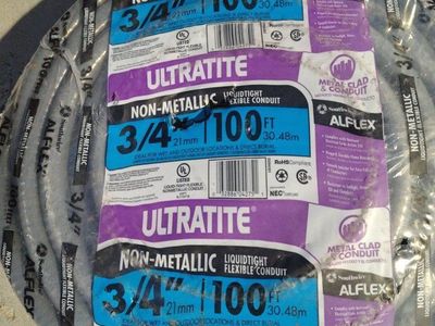 Southwire Alfex Ultratite Non-Metallic Liquidtight Flexible Conduit I have two 3/4" x 100ft.
$60 each