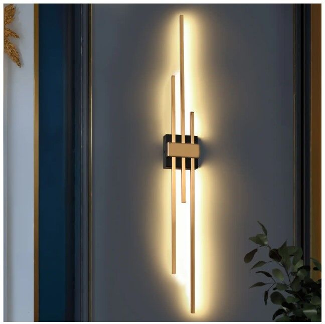 42" Modern Contemporary LED Gold 3-Light Wall Sconce for Living Room