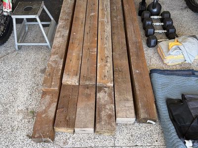 (6) 6x4 9 FOOT PRESSURE TREATED POSTS 5.5 x 3.5 actual