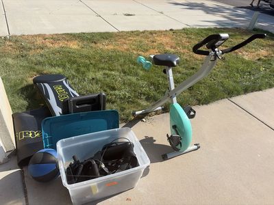 Home Gym Fitness Lot - Total Gym, ProForm Folding Exercise Bike, Medicine Ball & Accessories