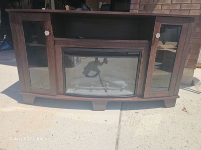 Electric fireplace TV table