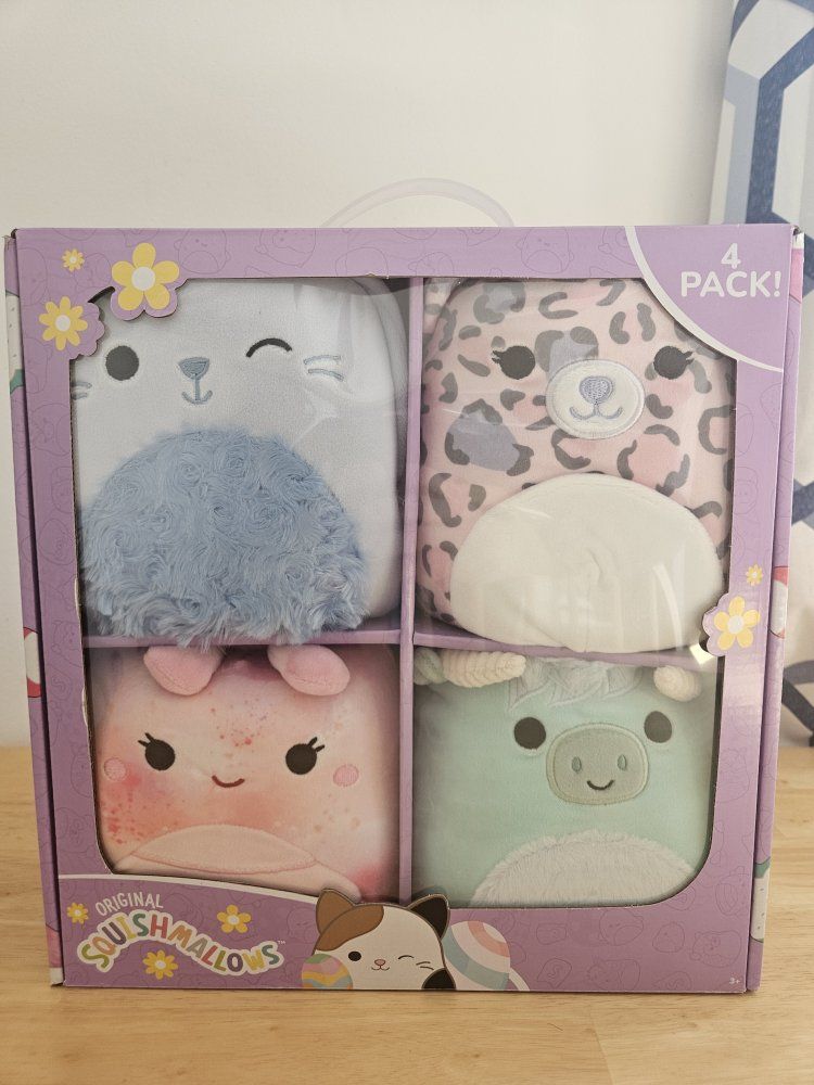 New in Box Original Squishmallows Plush 4-Pack (7-Inch Easter/Spring Set)
