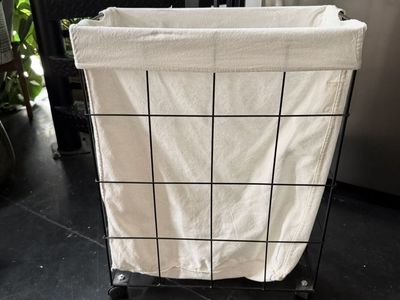 Rolling Wire Laundry Hamper Cart with Removable Fabric Liner