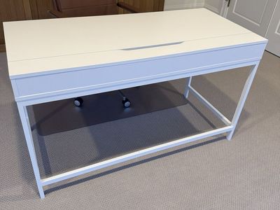 IKEA White Desk with Built-in Drawer - 51.75" x 23.6" - Modern Home Office Furniture