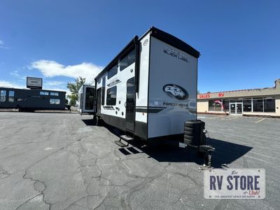 2026 Forest River RV Cherokee Timberwolf Black Label 39JMBL Destination Trailer Front Bath|Kitchen Island|Loft|Rear Living