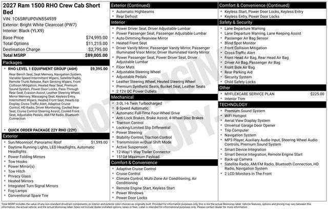 2027 Ram 1500 RHO
