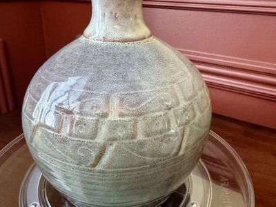 Handmade Studio Pottery Vase, Textured Glaze, Earth Tones - Unique Artistic Decor