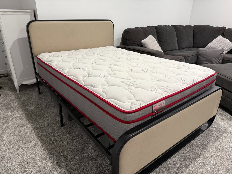 Full sized metal Bed Frame AND Mattress