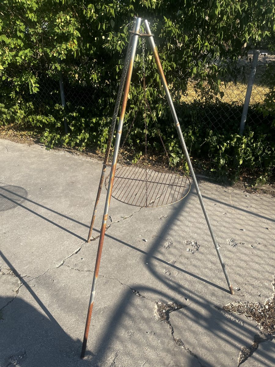 Camping Fire Pit Tripod Grill