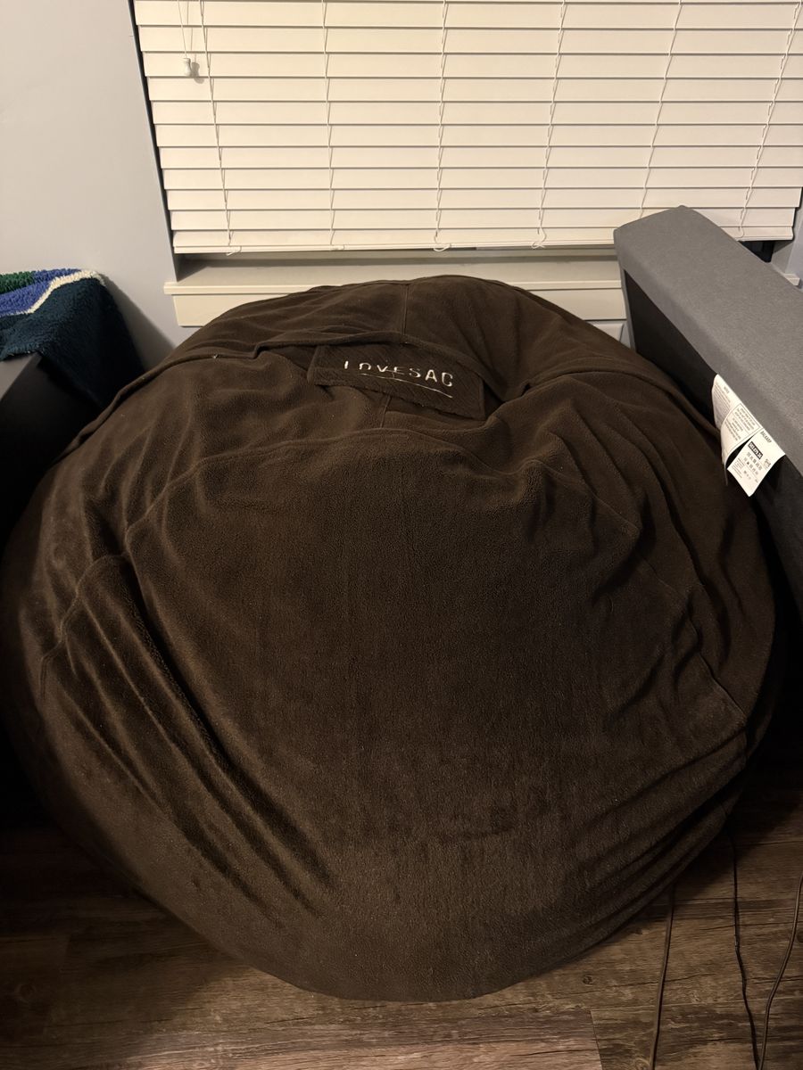 LoveSac MovieSac Bean Bag – 4' Wide | Chocolate Brown Beaver Phur Cover
