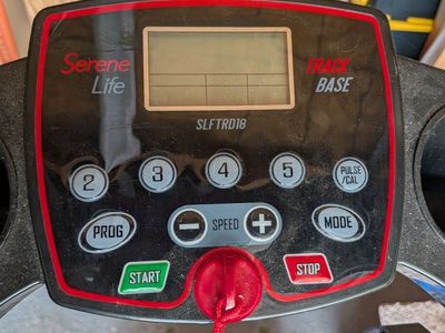 SereneLife SLFTRD18 Treadmill - Compact Folding Design, Track Base, Pulse/Calorie Monitor
