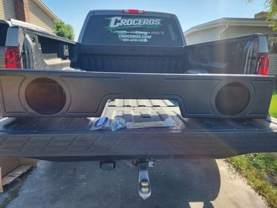 Chevy or gmc 07-18 Dual 8" Subwoofer Box for Truck Audio - Black Textured Finish, Sealed Enclosure