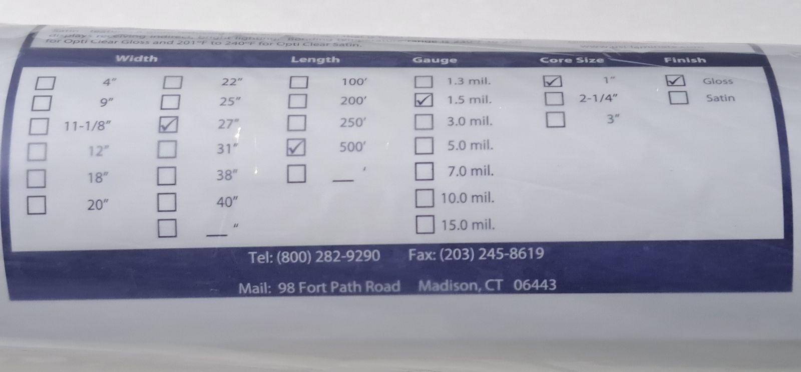 New USI Premium Roll Laminating Gloss Film, $20 or best offer