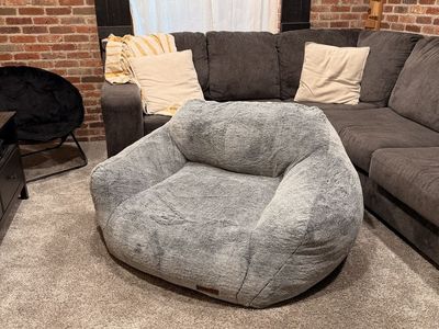 Large Gray Bean Bag Chair