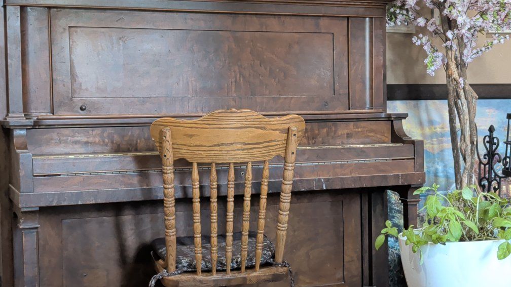 Antique Upright Piano - Decorative Piece