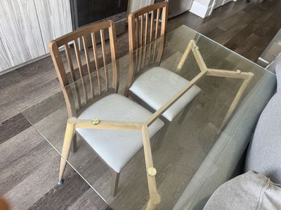 Good Condition - Glass dinning table and chairs set