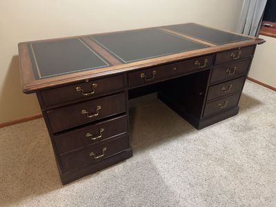 Executive Desk, Leather Top