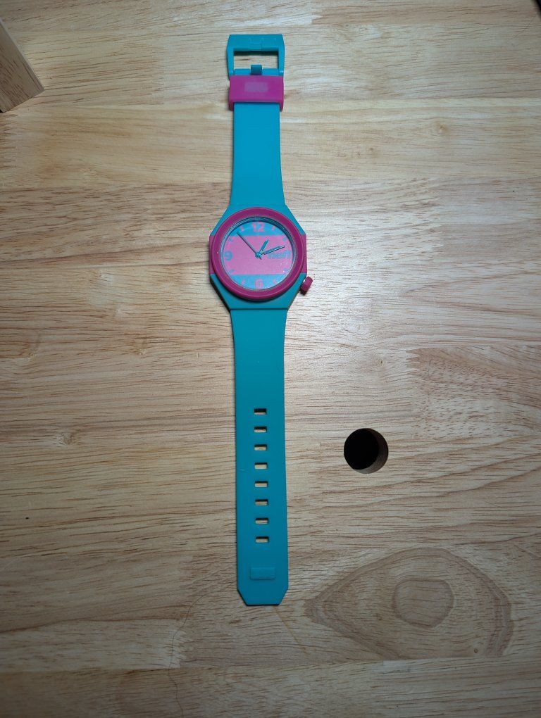 Neff Daily Stripe Teal and Pink Quartz Men's Watch