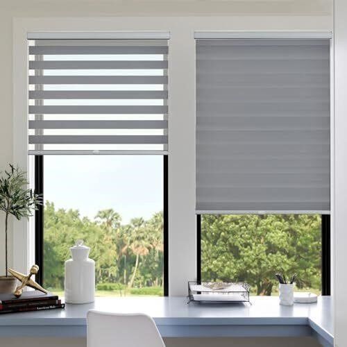 24 W x 72 H, Grey,Cordless Zebra Blinds
