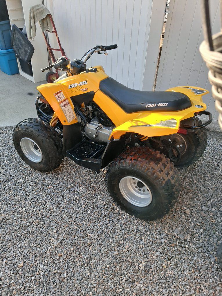 Can-Am DS 90 ATV Quad - Yellow Youth ATV, Good Condition, Ready for Adventure