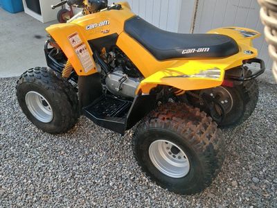 Can-Am DS 90 ATV Quad - Yellow Youth ATV, Good Condition, Ready for Adventure