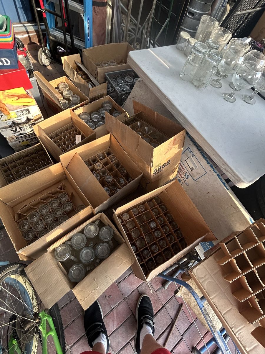 Big Lot of Vintage Various Libby Glasses; Wine, Martini, Water, Shot, Beer Steins, Pitchers, Salt Shakers & More