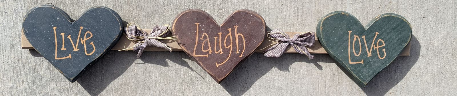 Farmhouse Wood "Live Laugh Love" Heart Wall Decor