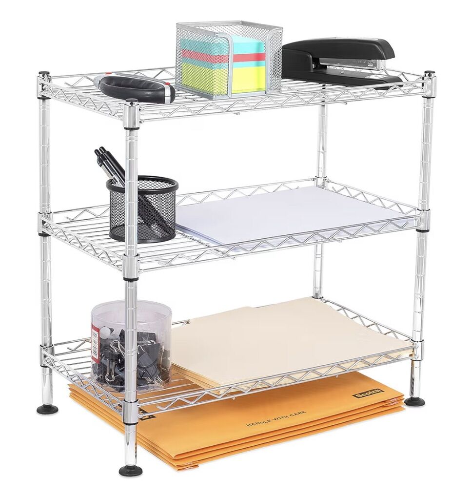 3-Tier Compact Wire Utility Shelving Storage Rack