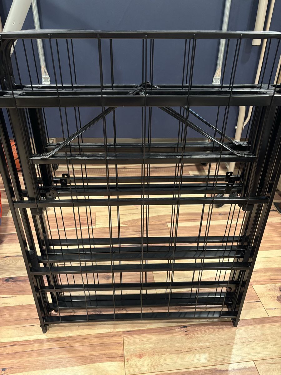 Black Metal Folding Bed Frame Platform Bases (2 Twin or 1 King)