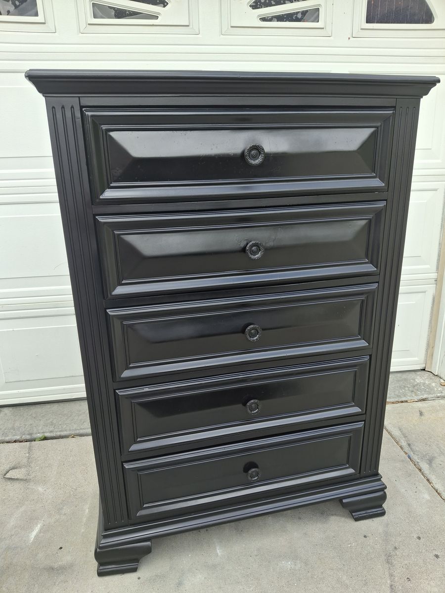 extra extra tall all wood black dresser/beb