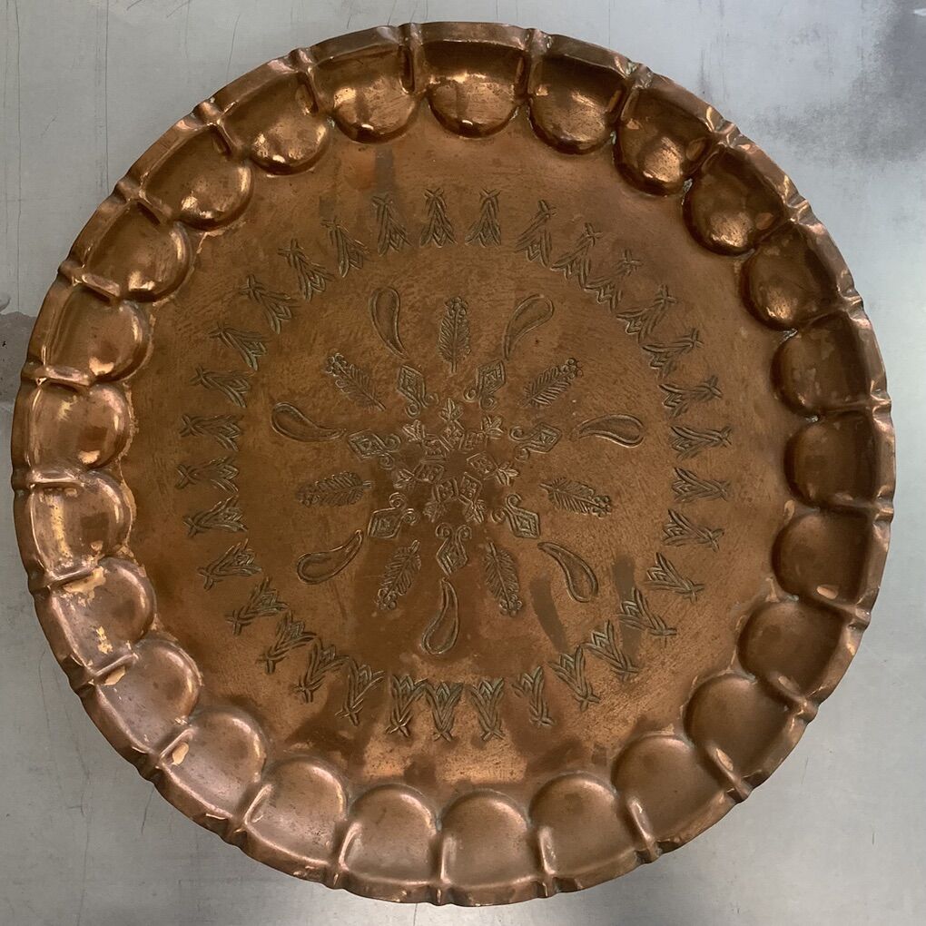 Vintage Copper Plate Hanger 11.5