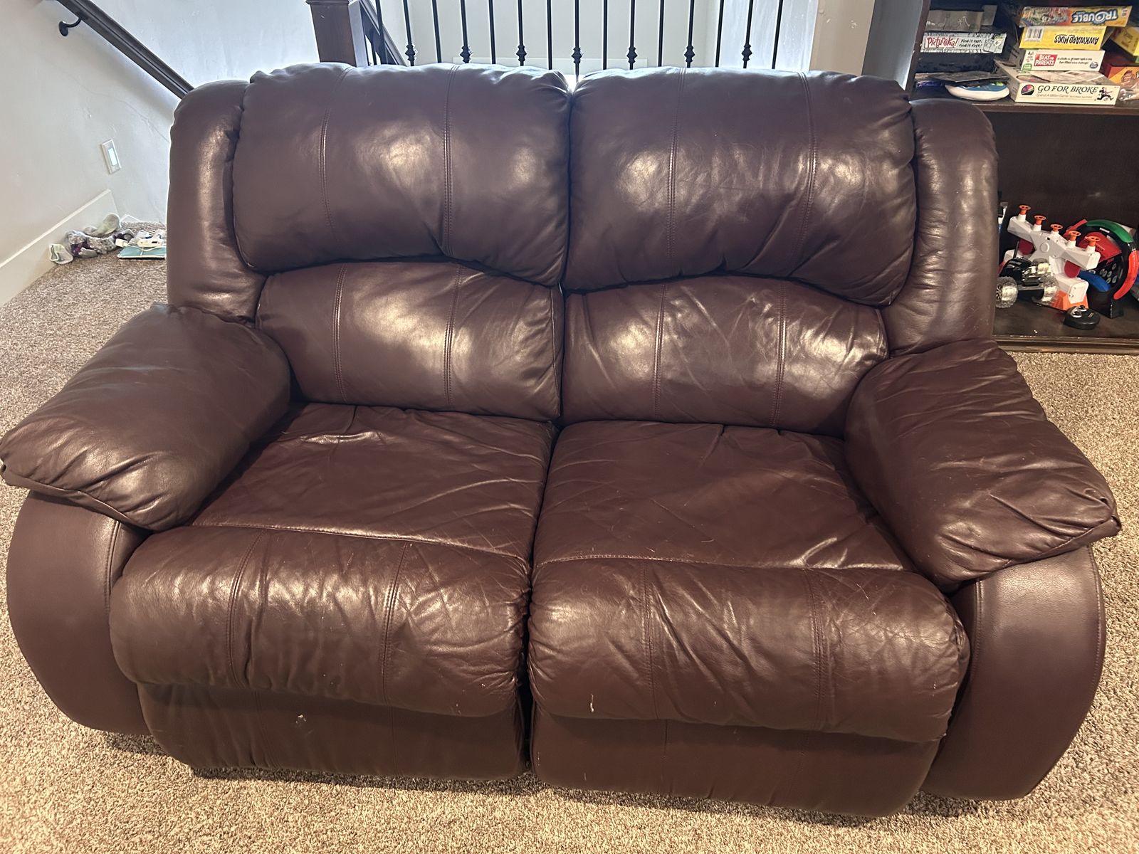 Free leather loveseat recliner