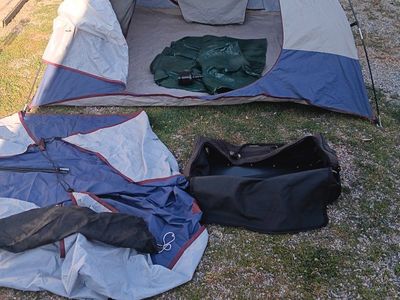 Used Camping Tent with Air Mattress and Carry Bag - Ready for Your Next Adventure!