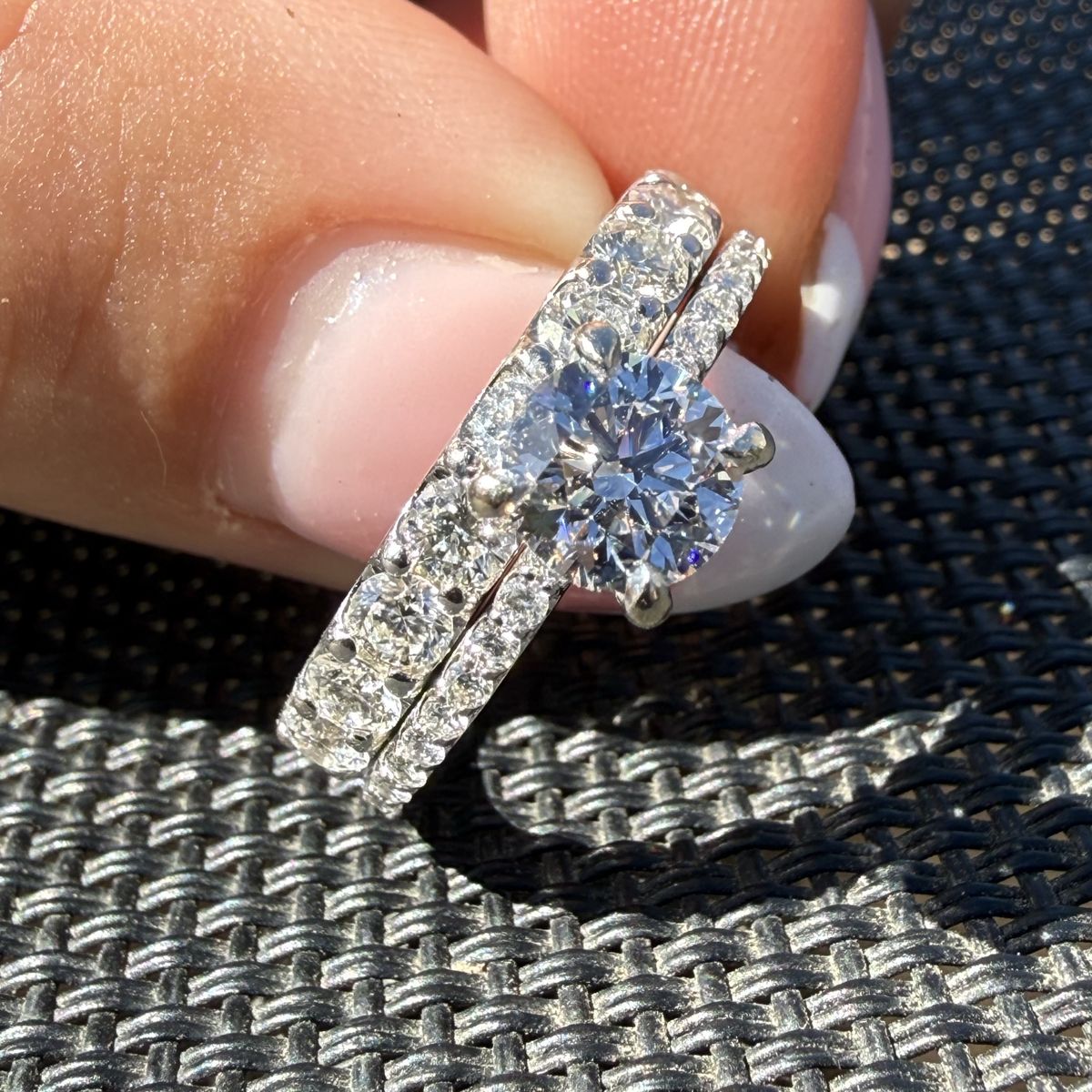 Natural Engagement Ring & Wedding Band