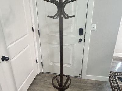 Vintage Wooden Freestanding Hall Tree Coat Rack with Hat & Coat Hooks, Umbrella Stand