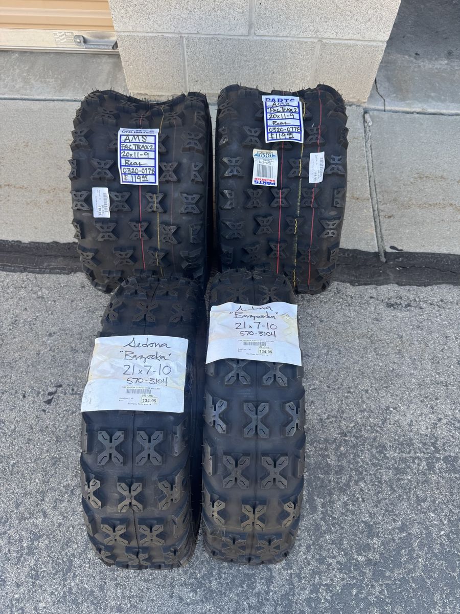New ATV Tires - Sedona Bazooka 21x7-10  AMS Pac Trax 20x11-9