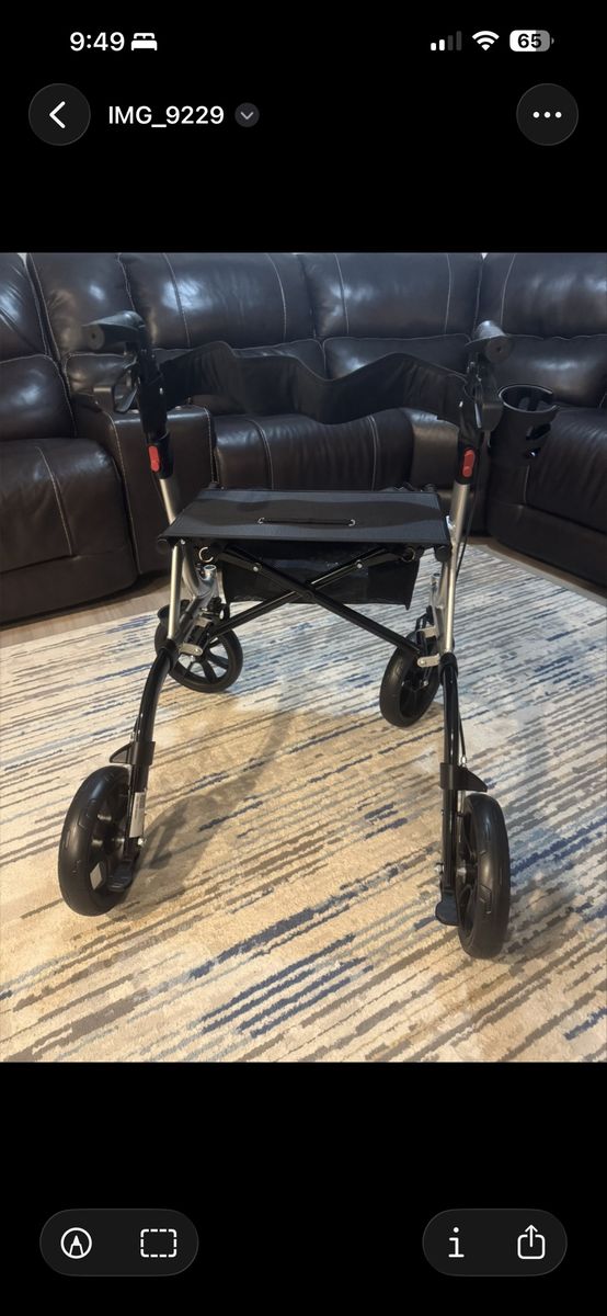 Foldable Rolling Chair with Seat ( black)