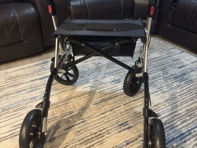 Foldable Rolling Chair with Seat ( black)