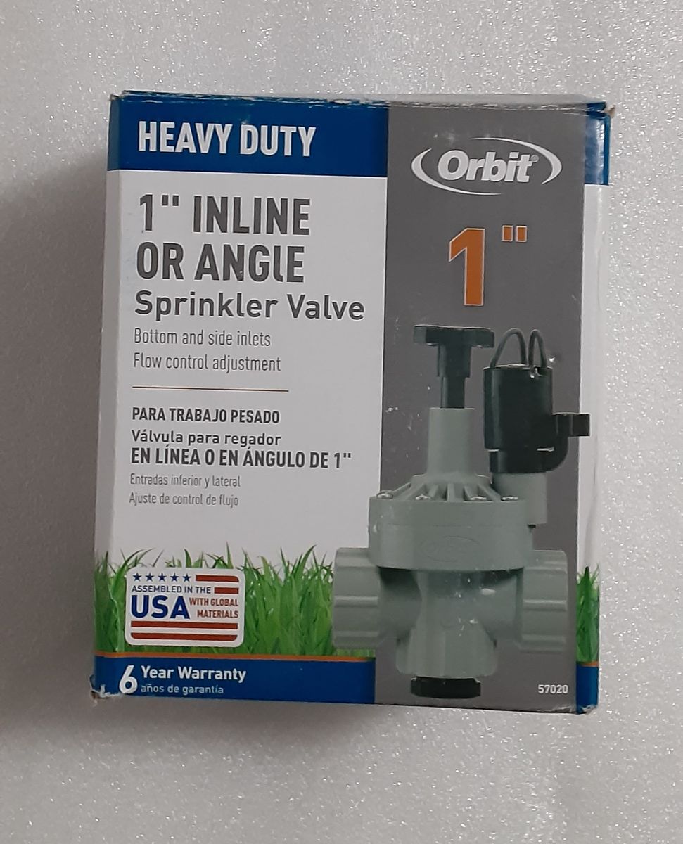New Orbit 57020 Heavy Duty 1-inch FPT Automatic Inline/Angle Sprinkler Valve with Flow Control and 3-Inlet/Outlet Ports