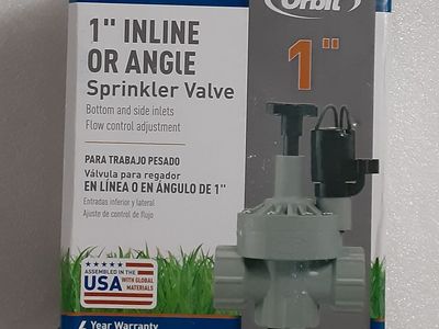 New Orbit 57020 Heavy Duty 1-inch FPT Automatic Inline/Angle Sprinkler Valve with Flow Control and 3-Inlet/Outlet Ports