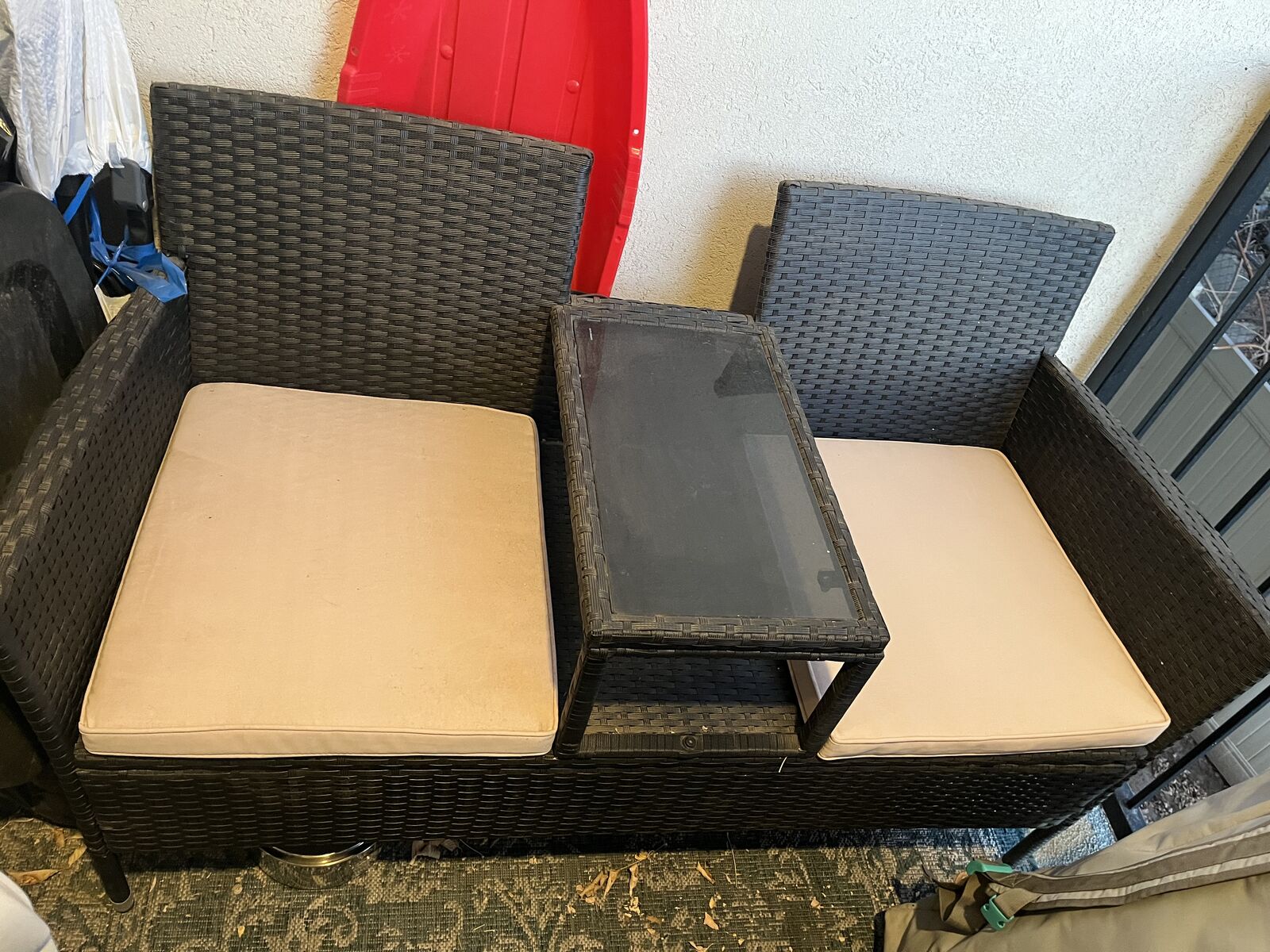 Double seat patio chair