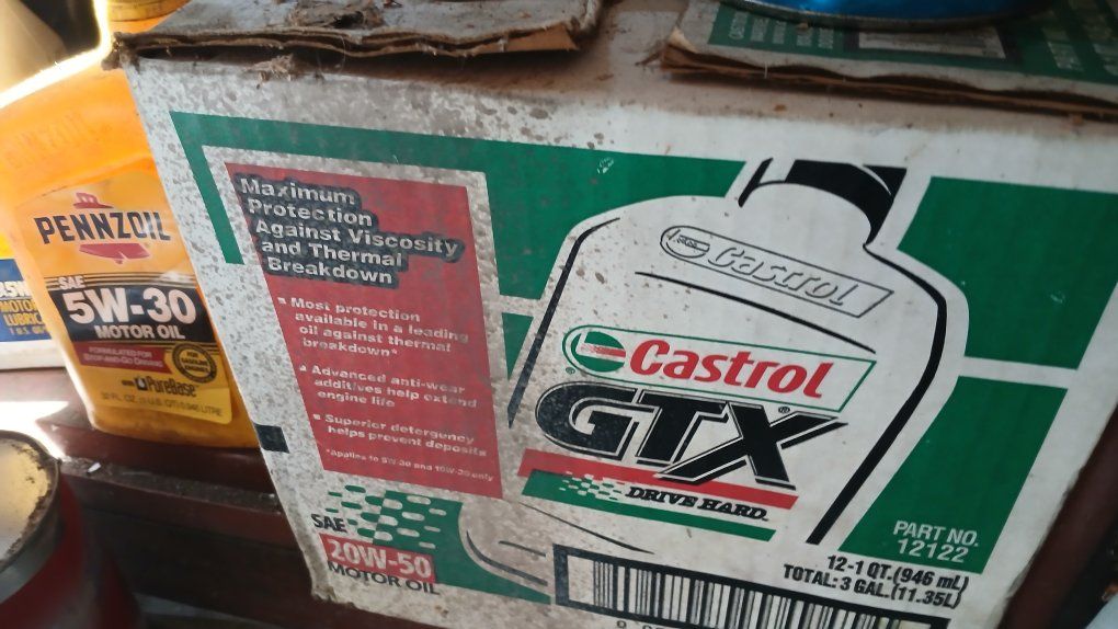 Castrol gtx 20-50 motor oil. 1 case