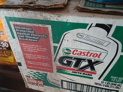 Castrol gtx 20-50 motor oil. 1 case