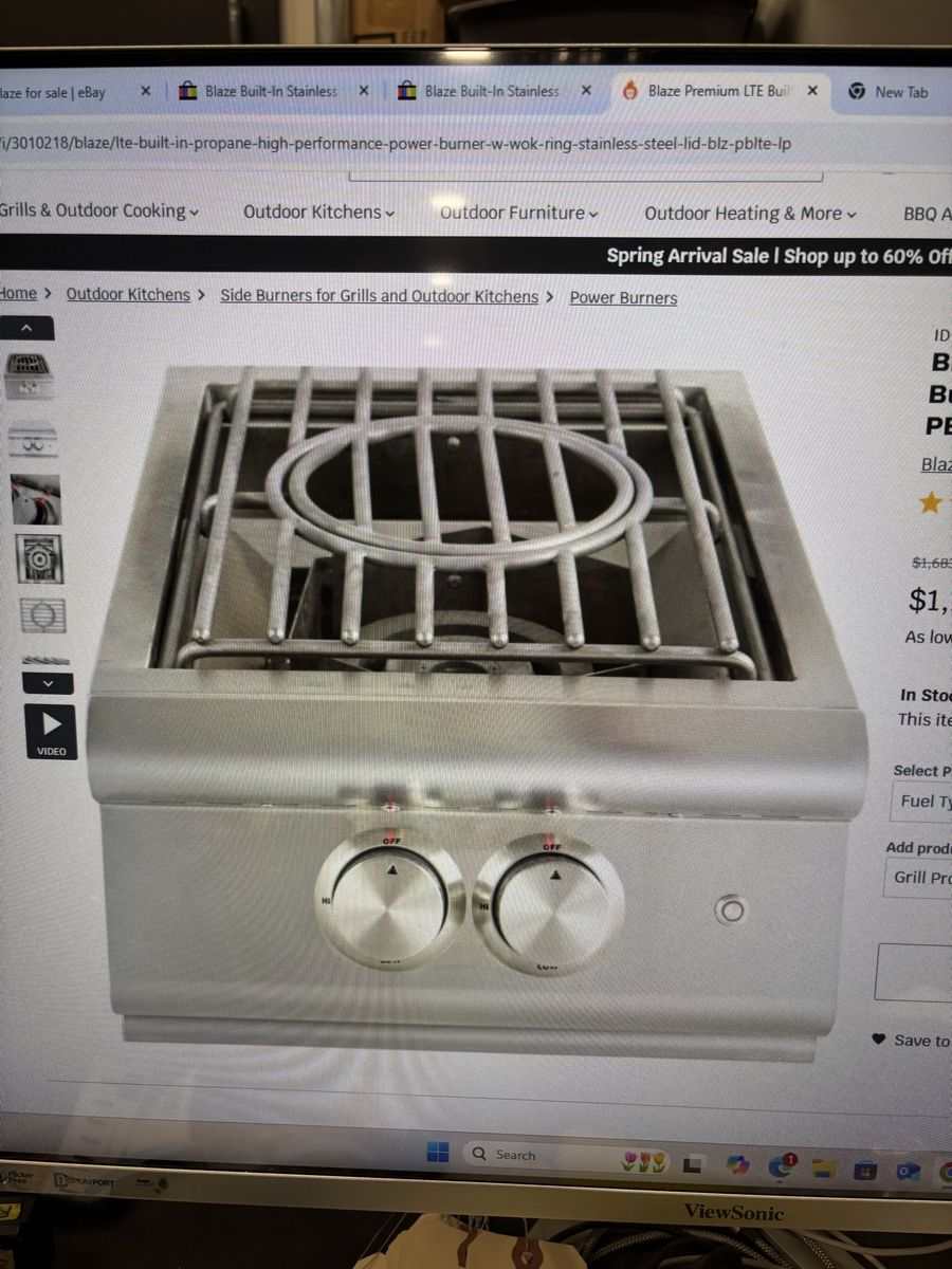 Built In Stainless Steel LTE Power Burner
