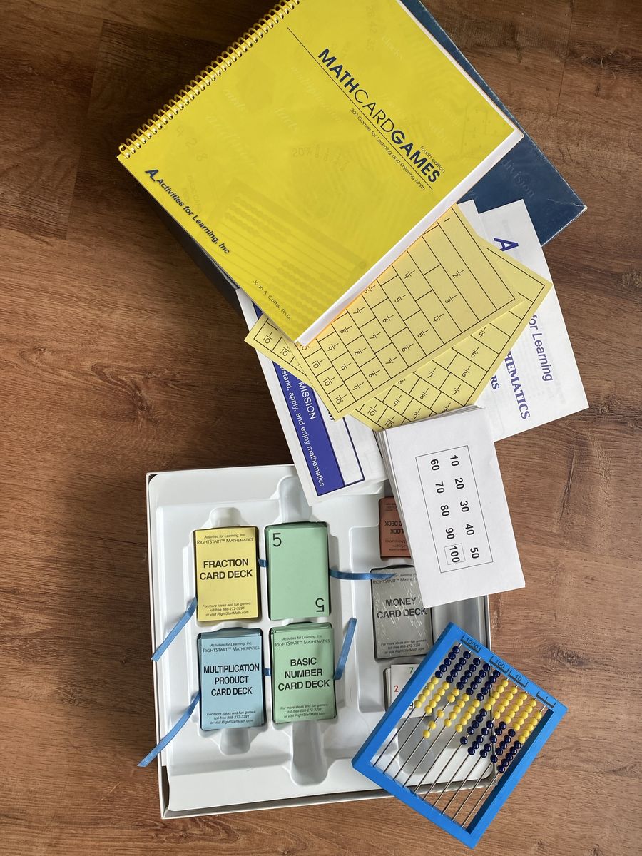 RightStart Mathematics Math Card Games Set with Abacus and Books