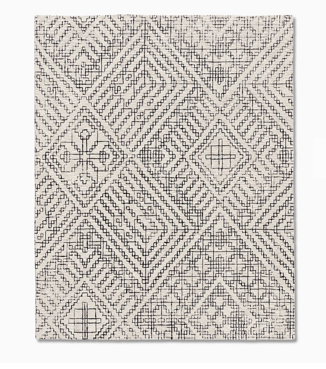 West elm stone tile rug 5x8 