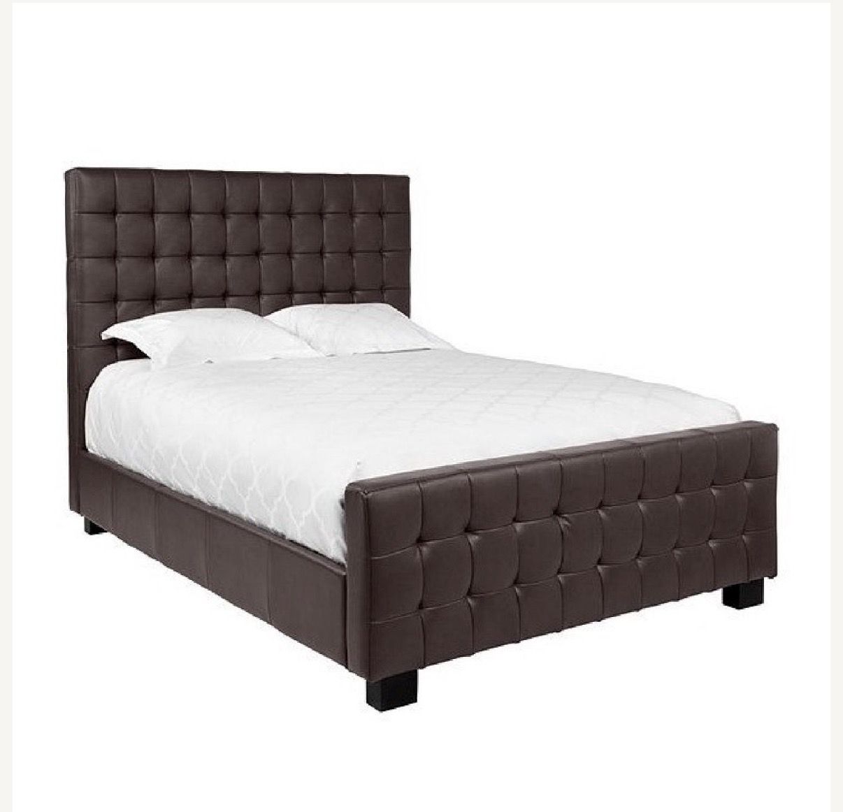 Queen Leather Bed Frame & Mattress