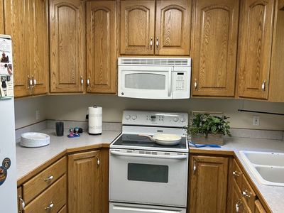 Kitchen cabinets and desk